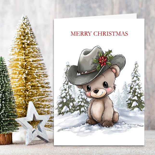 Cute Christmas Teddy Bear Holiday Card (Creator Uploaded)