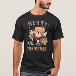 Cute Christmas teddy bear Santa Claus T-Shirt