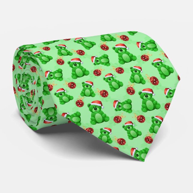 Cute Christmas Teddy Bears  Tie (Rolled)