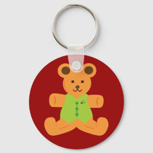 Cute Christmas Teddybear Key Ring