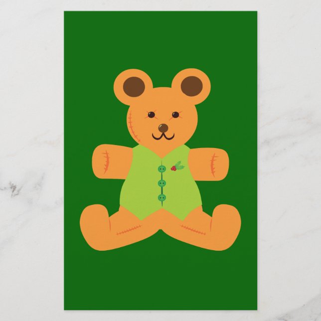 Cute Christmas Teddybear Stationery (Front)
