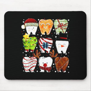 Cute Christmas Teeth Funny Christmas Dentist Denta Mouse Mat