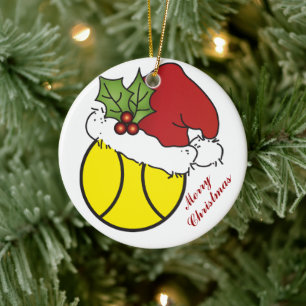 Cute Christmas Tennis Design Ceramic Tree Decoration