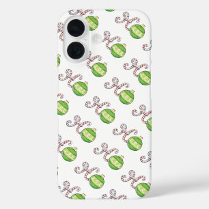 Cute Christmas Text, Ho in Candy Canes Ornaments iPhone 16 Case