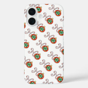 Cute Christmas Text, Ho in Candy Canes Ornaments iPhone 16 Case