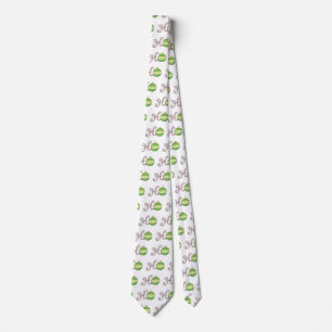 Cute Christmas Text, Ho in Candy Canes Ornaments Tie