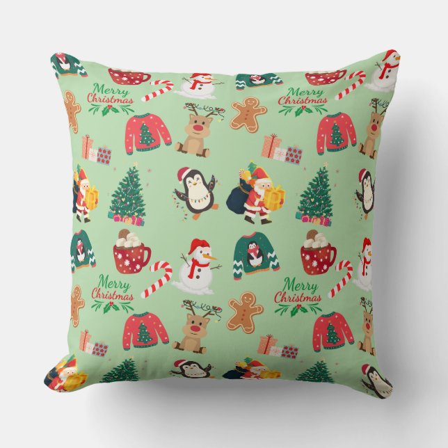 Cute Christmas Throw Pillow (Front)