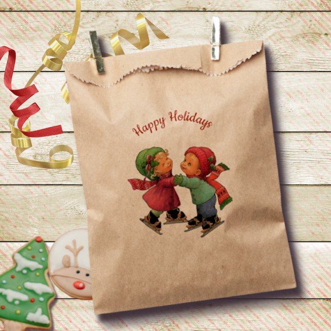 Cute Christmas Tots Ice Skating Paper Bag (Creator Uploaded)