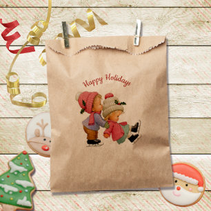Cute Christmas Tots with Skates Paper Bag