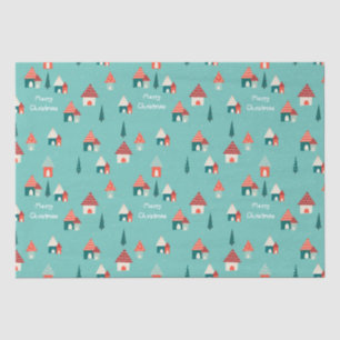 Cute Christmas Town Tissue Paper