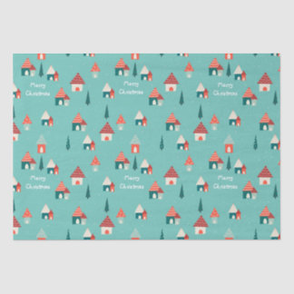 Cute Christmas Town Tissue Paper