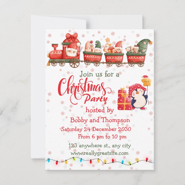 Cute Christmas Toy Train Photo Holiday Card (Front)