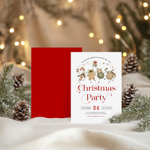 Cute Christmas Treat Friends Christmas Party Invitation