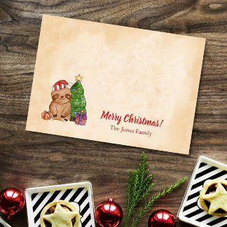 Cute Christmas Tree and Sloth Custom Post-it Notes