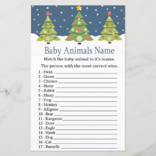 Cute Christmas Tree Baby Animals Name Game