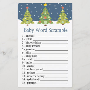 Cute Christmas Tree Baby word scramble game