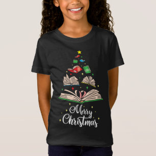 Cute Christmas Tree Books Clothing Book Lover Gift T-Shirt