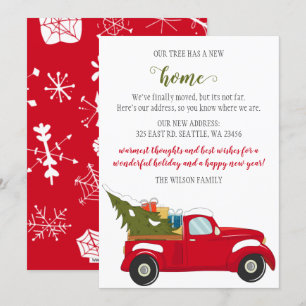 Cute Christmas Tree Car We've Moved Holiday Cards