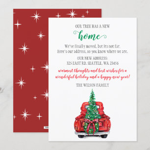 Cute Christmas Tree Car We've Moved Holiday Cards