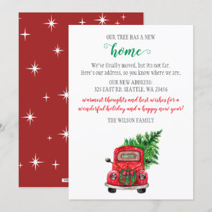 Cute Christmas Tree Car We've Moved Holiday Cards