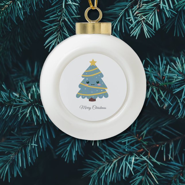Cute Christmas Tree Ceramic Ball Ornament (Cute Christmas Tree Ceramic Ball Ornament)
