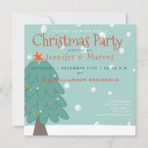 Cute Christmas Tree Christmas Party Invitation