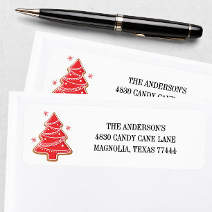 Cute Christmas Tree Cookie Return Address