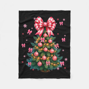 Cute Christmas Tree Coquette Nk Tree Light Xmas Wo Fleece Blanket