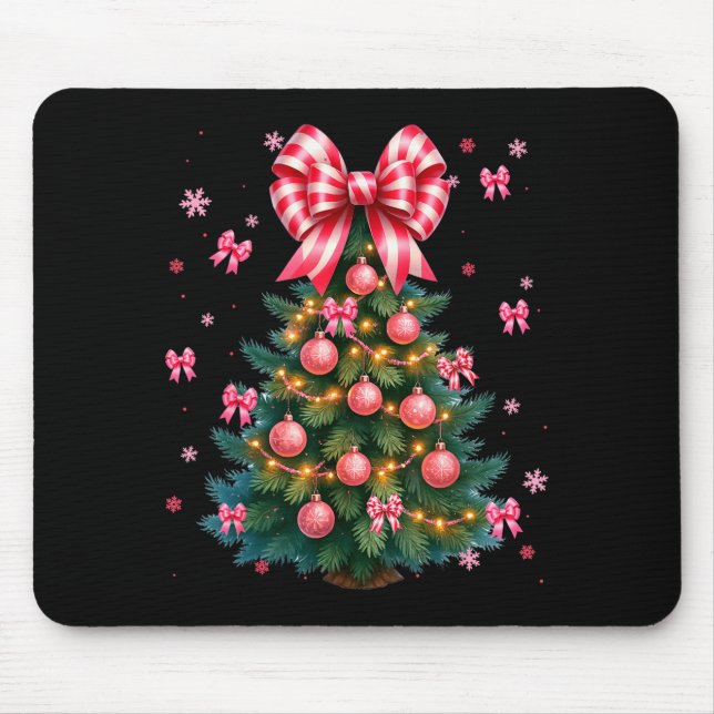 Cute Christmas Tree Coquette Nk Tree Light Xmas Wo Mouse Mat (Front)