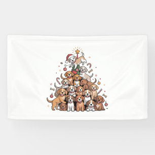 Cute Christmas Tree Dog Xmas Tree Puppy   Banner