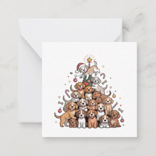 Cute Christmas Tree Dog Xmas Tree Puppy Card