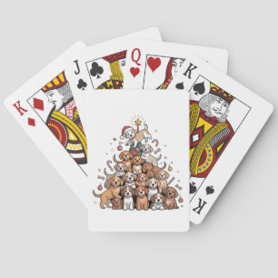 Cute Christmas Tree Dog Xmas Tree Puppy   Playing Cards