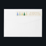 Cute Christmas Tree Green Family Return Address Wrap Around Label<br><div class="desc">Cute Christmas Tree Red Green Family Return Address Wrap Around Label</div>