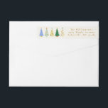 Cute Christmas Tree Green Family Return Address Wrap Around Label<br><div class="desc">Cute Christmas Tree Red Green Family Return Address Wrap Around Label</div>