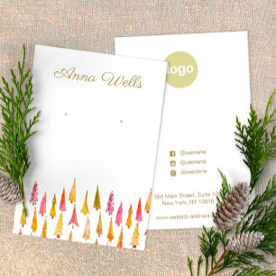 Cute Christmas Tree Holiday Earring Display Card