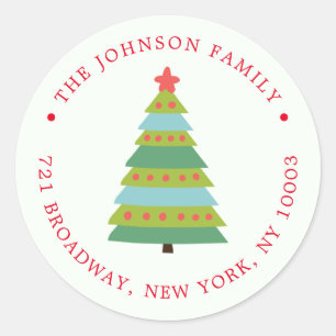 Cute Christmas Tree Holiday Return Address Sticker