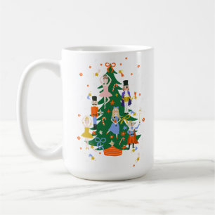 Cute Christmas Tree Illustration with wreath Coffee Mug