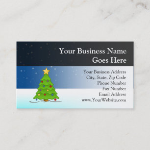 Cute Christmas Tree in Snow Business Card