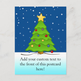 Cute Christmas Tree in Snow Holiday Postcard