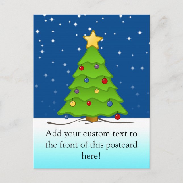 Cute Christmas Tree in Snow Holiday Postcard (Front)