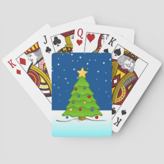 Cute Christmas Tree in Snow Playing Cards