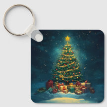 Cute Christmas Tree Keychain