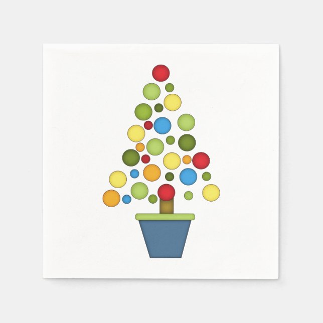 Cute Christmas Tree/Multi-coloured Napkin (Front)