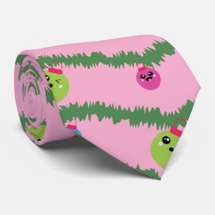 Cute Christmas Tree Ornaments Repeat Pattern Tie