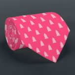 Cute Christmas tree pattern pastel and hot pink Tie<br><div class="desc">Modern and minimalist Christmas pattern.</div>