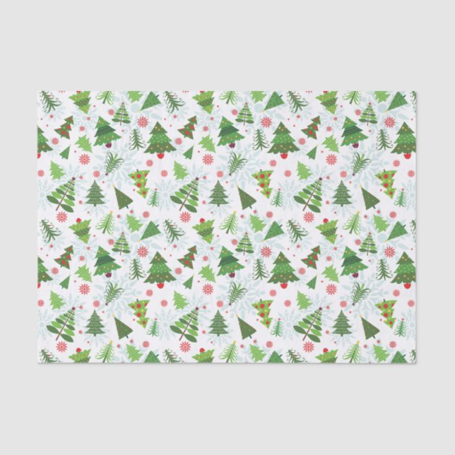 Cute Christmas Tree Print Tissue Tissue Paper (Front)