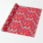 Cute Christmas Tree Red Green Blue Pattern Wrapping Paper<br><div class="desc">This cute and cheerful holiday gift wrapping paper features a pattern of whimsical Christmas trees in red,  green,  and blue illustrated by world renowned artist Tim Coffey. Use it for gift wrap or craft projects including decoupage.</div>