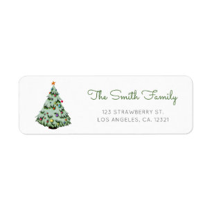 Cute Christmas Tree Return Address