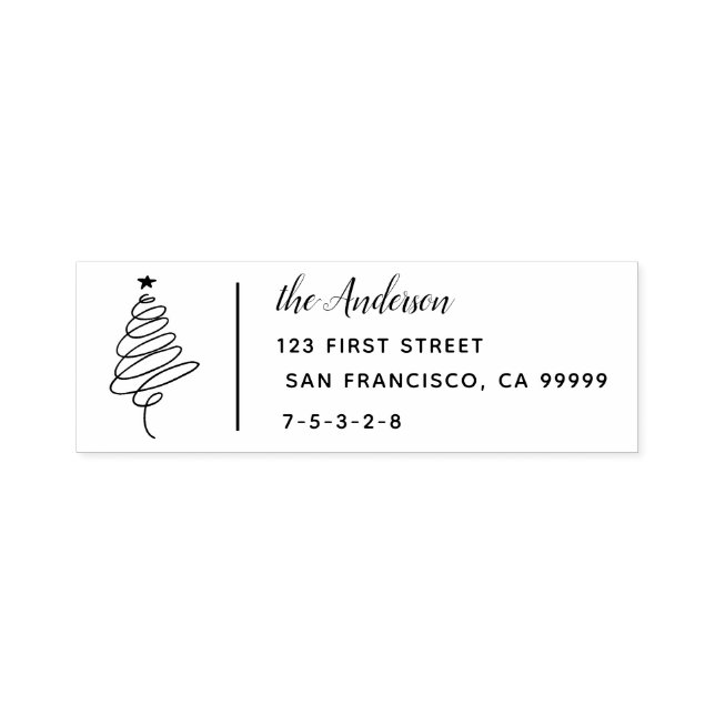 Cute Christmas Tree  Return Address Self-inking St Stamp (Design)