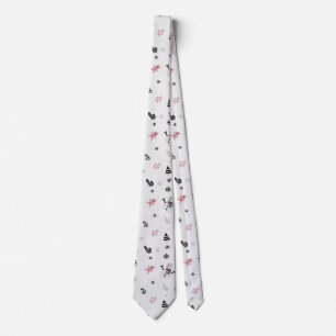 Cute Christmas Tree Snowman Candy Cane Pattern Tie